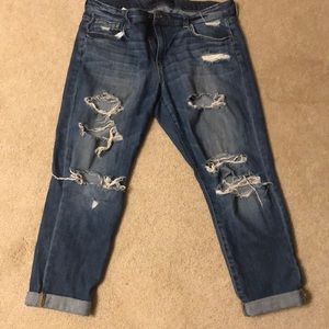 Joe’s jeans slim crop distressed boyfriend sz 28